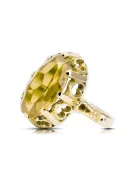 14-кв Желтое золото Желтый перидот Кольцо Винтаж изделия vrc134y